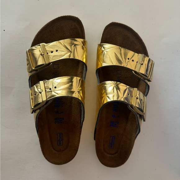 Birkenstock Arizona Leather Bronze Soft Footbed Sandal. Rare. Size: 7, 38 - Picture 11 of 13